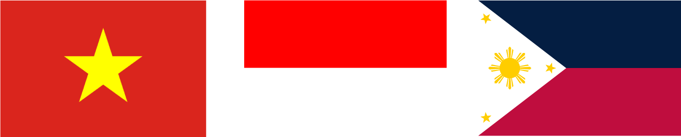 ベトナム・インドネシア・フィリピンの国旗